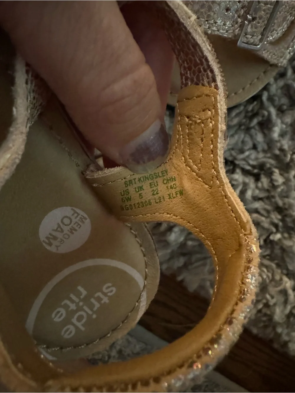 Stride Rite Toddler Iridescent Rose Gold Sandals